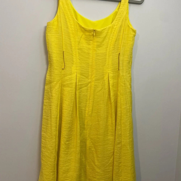 Nine West Sunshine Yellow Fit Flare Summer Dress Bright Bold size 6 - Picture 4 of 10